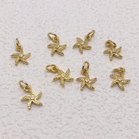 18K Or Micro Pave Zircon Pierre Étoile De Mer Escargot Conque Poisson De Mer Charme Pendentif Pour Bijoux Bracelet