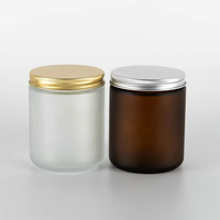 Vente en gros Pot de crème en verre ambré de 4 oz Pot rond à face droite avec couvercles en métal de 58 à 400 Bocal en verre Fabricants