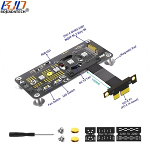 PCI-E 3.0 1X zu NGFF M.2 Key-M SSD Adapterkarte Verlängerungskabel Mit Kühlventilator 10CM für 2230 <span class=keywords><strong>2242</strong></span> 2260 2280 <span class=keywords><strong>M2</strong></span> NVME SSD - Product Image 1