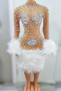 Vestido Sexy con Pedrería para Cantante de Escenario, Ropa de Baile <span class=keywords><strong>Gogo</strong></span> para Club Nocturno, Body Elástico Multicolor, Disfraz de Drag Queen - Product Image 5