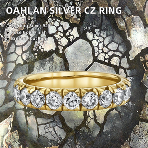 Anillo de Boda de Plata de Ley 925 con Rodio para Mujer, Anillo de Compromiso de Eternidad Completa de 2 mm con Circonita Cúbica, Apilable, Tallas para Fiesta, OAHLAN - Product Image 3