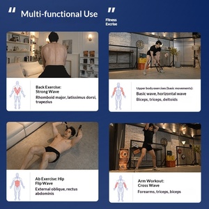 Corde <span class=keywords><strong>de</strong></span> combat professionnelle 2-en-1 sans fil, bâton d'entraînement <span class=keywords><strong>de</strong></span> gym intégré, durable et portable en acier inoxydable - Product Image 5