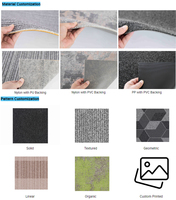 Dalles de moquette bleu foncé de 50 cm pour chambre, sous-sol, usage commercial, dalles antidérapantes pour sol, revêtement de sol en moquette