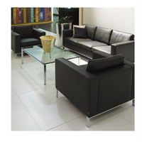 Canapés de zone d'attente de bureau canapé de réception de bureau en cuir blanc ensemble en cuir véritable personnalisé Style européen moderne BS5852