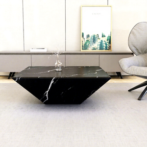 Luxury Modern Minimalist Square Copper Tea <b>Table</b> Durable Marble <b>Top</b> for Home Hotel Living Room Elegant Coffee Furniture - Product Image 1