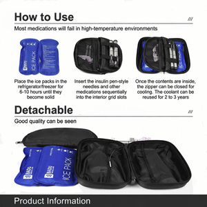 Bolsa Refrigerante para <span class=keywords><strong>Insulina</strong></span> con Logotipo Personalizado, Bolsa Refrigerante para <span class=keywords><strong>Insulina</strong></span>, Estuche de Transporte para <span class=keywords><strong>Insulina</strong></span> de Aluminio Duradero con Revestimiento de EVA + Cuero PU - Product Image 5