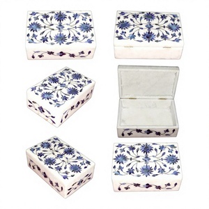 Boîte incrustée de marbre de meilleure qualité au design moderne et luxueux avec matériau de vadrouille en nacre pour la décoration de la maison Article cadeau - Product Image 1