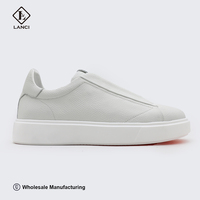 Fabricants de baskets à marque privée LANCI, baskets blanches de luxe en cuir de vache personnalisées avec logo