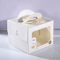 Best-seller Boîtes à gâteaux transparentes personnalisées pour fête de mariage Papier d'art avec poignées de plastification mates pour l'emballage de biscuits et de gâteaux