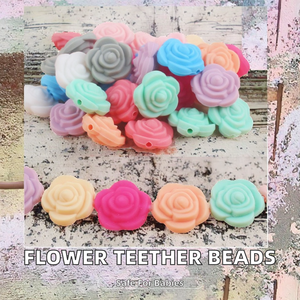 Cuentas de silicona con forma de flor, grado alimenticio, mordedor de rosa para bebé de 20 mm, cuentas colgantes para collar de lactancia y chupete - Product Image 6