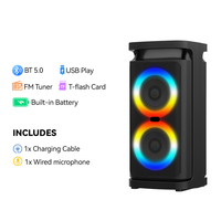 Haut-parleur karaoké extérieur ZB45K avec microphone sans fil et éclairage RVB 16W pour boîte de son Bluetooth pour la maison et les fêtes