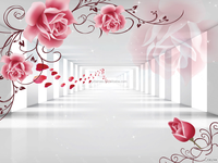 3D 5D 8D Bunga Yang Indah Seri TV Latar Belakang Dinding Mural Foto Wallpaper