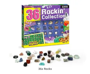 צעצועי ילדים פופולריים חינוכיים חובבי אבן אוסף רוק 36 יחידות דגימה אמצעית צבע מבחר פוסט רוק כלול