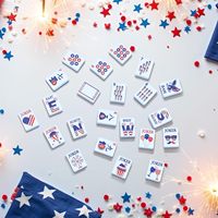 Ensemble de Mahjong Commémoratif du 250e Anniversaire du Patriotisme Américain, Design Drapeau Américain et Aigle du 4 Juillet, Idéal pour les Fêtes