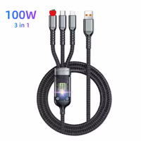 Prix usine 3 en 1 câble USB chargeur rapide 1.2M câble de charge pour câbles de données de téléphone portable 3 en 1