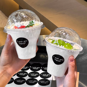 Tazón de Pulpa Biodegradable de Alta Gama de 360 ml con Tapa Transparente, Doble Recubrimiento de PE para una Presentación Premium de Postres - Product Image 4