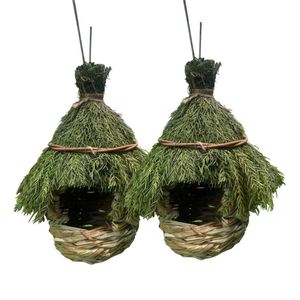 Nids d'oiseaux en herbe tressés à la main, décorations de jardin rondes, en stock, vente en gros - Product Image 1