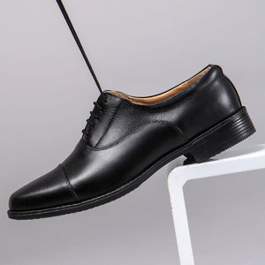 Zapatos de vestir de cuero blancos y negros para hombre, para bodas, ropa formal, primavera, otoño, con cierre de un solo botón. - Product Image 3