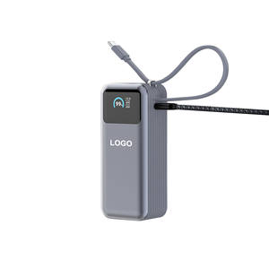 ETL 인증 PD65W 디지털 디스플레이 10000mAh 타입-C 케이블 내장형 보조배터리 겸용 충전기 - Product Image 1