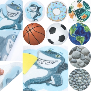<span class=keywords><strong>Adesivi</strong></span> personalizzati PEVA antiscivolo con modelli di calcio da basket in terra decalcomanie antiscivolo per pavimenti da <span class=keywords><strong>bagno</strong></span> e doccia - Product Image 5