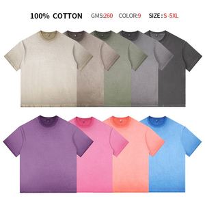 เสื้อยืดวินเทจทรงโอเวอร์ไซส์คุณภาพสูงแบบขายส่ง ผ้าฝ้าย 100% ซักกรด พิมพ์โลโก้ได้ตามต้องการ สำหรับผู้ชายและผู้หญิง ไซส์พลัส - Product Image 2