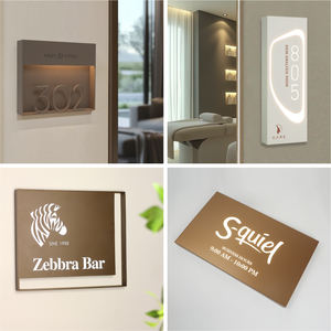 Plaque de numéro de porte lumineuse et écologique pour villa et salon de beauté, panneau de salle personnalisé, enseigne esthétique pour institution - Product Image 3