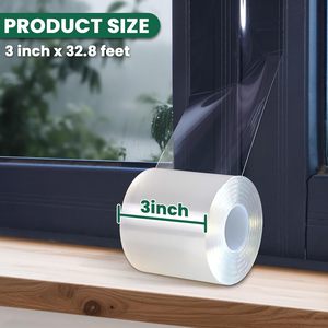 เทปปิดรอยต่อหน้าต่างแบบใส เทปกันลม กันน้ำ สำหรับฉนวนหน้าต่างบ้าน - Product Image 2