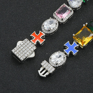 Pulsera de circonita de colores estilo Hip Hop, accesorios de moda para hombre, estilo Dopamina, celebridad de Internet, collar de moda Tanjing Lijing - Product Image 2