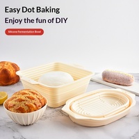 Bol de Fermentation Pliable en Silicone Alimentaire Résistant à la Chaleur, Compatible Lave-Vaisselle et Four, Idéal pour la Cuisson du Pain