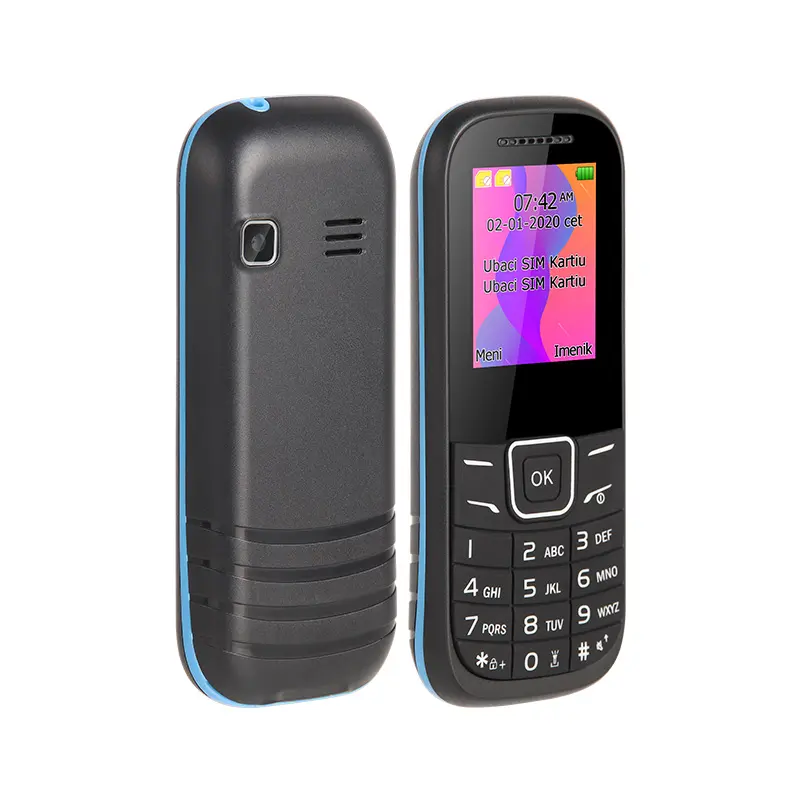 UNIWA โทรศัพท์มือถือซิมการ์ดคู่,หน้าจอ E1200C 1.77นิ้วคุณสมบัติสแตนด์บายสองซิม GSM Quad Band ปุ่มกด