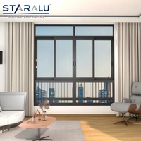 Fenêtres coulissantes en aluminium sur mesure avec verre trempé, cadre fin, finition résistante et utilisation facile pour les villas modernes
