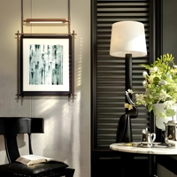 Tableau mural en toile minimaliste italien éclairé, finition artisanale, cadre en acier inoxydable LED, taille personnalisée disponible