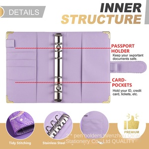 Organiseur/Agenda A6 à feuilles mobiles à couverture rigide, impression couleur personnalisée, coffret cadeau en cuir, 100 feuilles, classeur de <span class=keywords><strong>budget</strong></span> transfrontalier - Product Image 4
