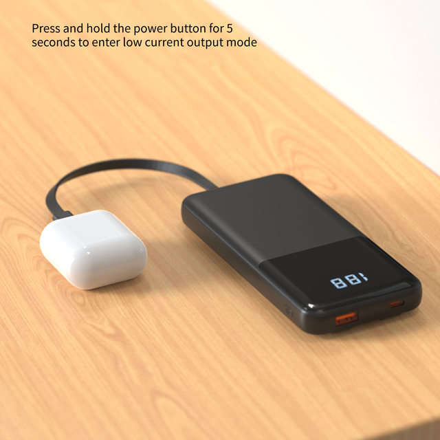 2026 New 10000 mah General Power Bank Cheap Power Bank Built in Cables USB-C Fast Charging Power Banks with LCD Display