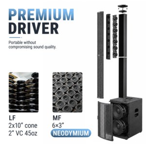 [CN Stock]Accuracy <strong>Pro</strong> Audio AC22TD3 Fast Delivery Audio Sound System Karaoke Portable Professional Active Column <strong>Speaker</strong> - Product Image 2