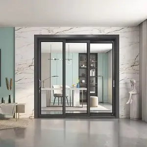 Konut balkon ev iç çift temperli cam alüminyum sürgülü kapı duş odası banyo için duş kabini