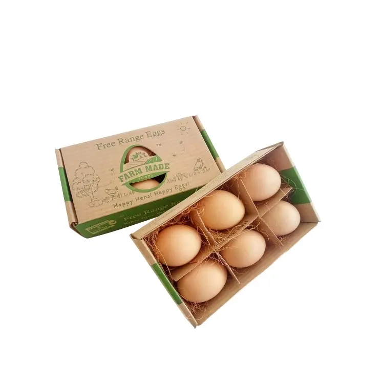 Serviços de impressão personalizados de alta qualidade marrom enrolado caixa de embalagem de papelão para ovo