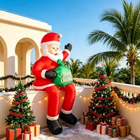 Décorations de Noël gonflables classiques de 8 pieds avec Père Noël et lumières LED, pour intérieur/extérieur, jardin, cour, style enfantin avec sac