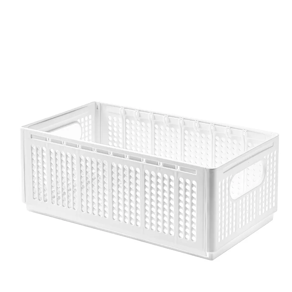 Foldable plastic storage box bedroom storage basket layered without partition drawer storage box