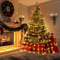 LED-Ring Baumspitzenbeleuchtung Fünfzackiger Stern Wasserfall-Lichterkette IP44 288/400 LED Innen- und Außenbereich Weihnachten Garten Party Feiertagsdekoration