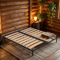 Cadre de lit en cuivre de luxe taille King avec sommier en contreplaqué courbé, écologique et durable, pour usage en appartement