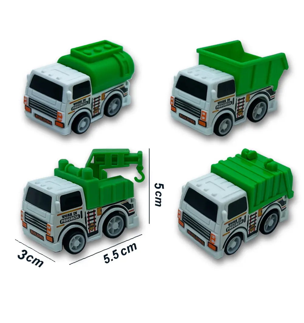 चीन के छोटे खिलौने निर्माता बच्चों के प्रोमोशनल उपहार के लिए मिनी प्लास्टिक कार्टून वाहन पुल बैक सिटी सेनिटेशन ट्रक खिलौना की आपूर्ति करते हैं