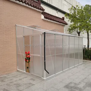 Growell Lean de efecto invernadero marco de aluminio con cubierta de PC o de vidrio
