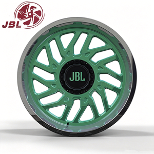 Jante tout-terrain forgée 18-26 pouces, finition vert cristal brossé, face fermée, multi-rayons, lèvre et moyeu noirs, robuste, style rétro, pour 4x4 et SUV - Product Image 1