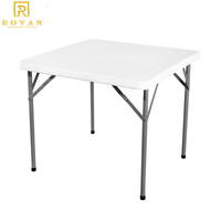 Prix de gros table de mariage blanche table pliante carrée utilisation pour événement banquet salle à manger