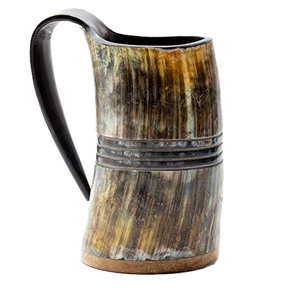 Chopes à bière en corne de bœuf de style viking, faites à la main, écologiques, capacité de 300 ml à 1000 ml, logo et couleurs personnalisables, sans danger pour les aliments - Product Image 1