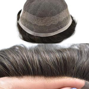 Vente en gros prêt à expédier perruque toupet pour hommes système OCT dentelle avec Poly dos côtés remplacement de cheveux indiens prêt à expédier - Product Image 3