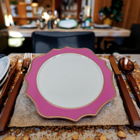 Assiette de Présentation Artisanale en Plastique PP Écologique Réutilisable de 13 Pouces pour Hôtels, Maisons et Mariages – Vente en Gros