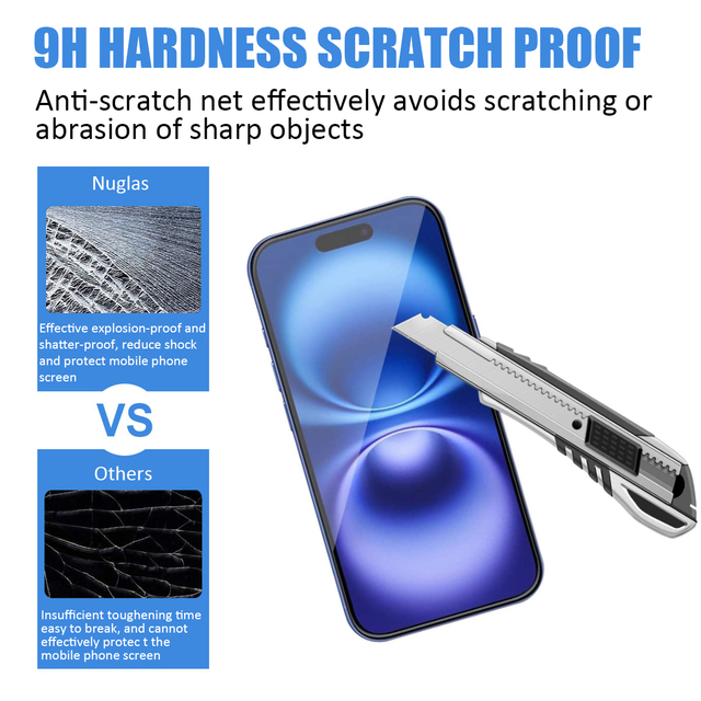 Full Cover Anti Scratch Clear 9H Tempered Glass Flexible Screen Protector for iPhone 11 12 13 14 15 Plus 16 Pro 17 Air Pro Max