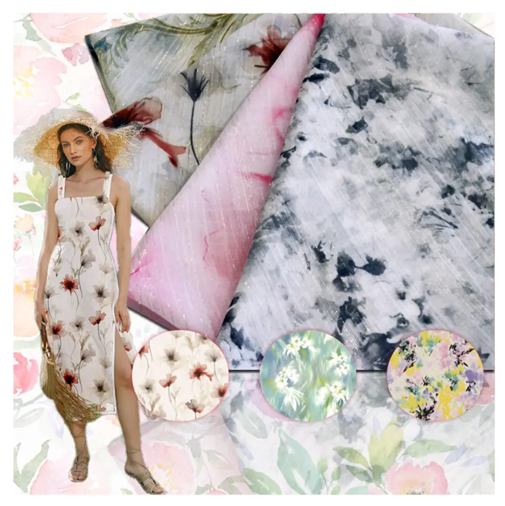 Hot Sale Customized 100% Polyester Printing Fabric For Women's Dress And Cheongsam